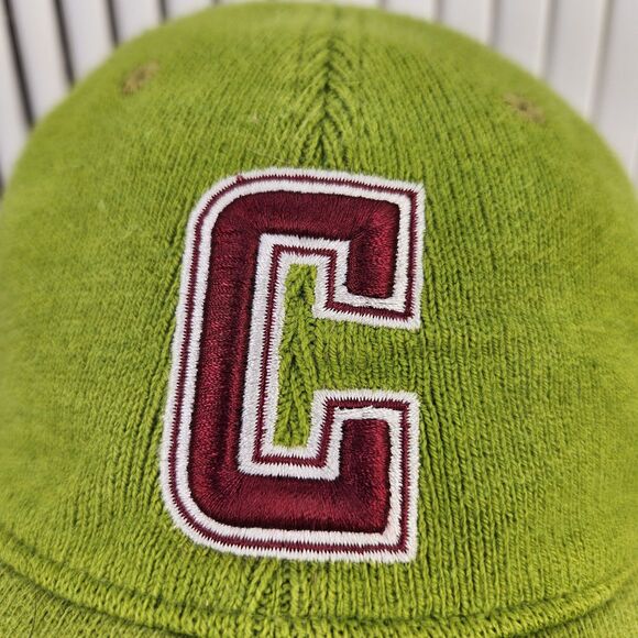 Cabela's Collegiate Varsity "C" Strapback Hat Cap Green Terry Cloth Distressed - Picture 3 of 11